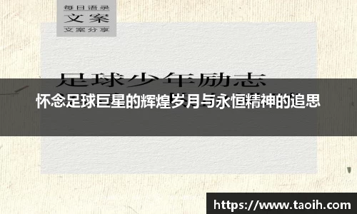 怀念足球巨星的辉煌岁月与永恒精神的追思